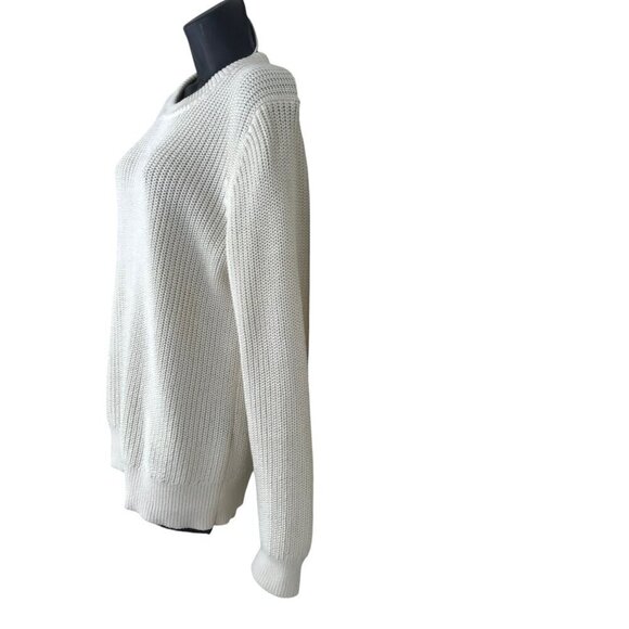 Sandro Paris Cream Crew Neck 91%Cotton 9% Silk Sweater Size M - Picture 4 of 8